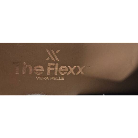 The Flexx WAT IS WAV 2 Black Foulard 7.5 EUC Open Toe Leather Slingback Sandal - Picture 7 of 7